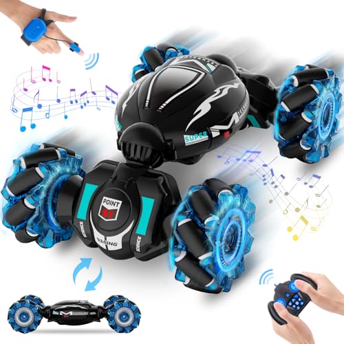 Fosgoit RC Cars Gesture Sensing Stunt Car Toys for Boys Girls 612 Year Old 24Ghz 4WD Hand Remote Control Toy 360 Rotate Transform OffRoad Drift with Lights Music Birthday Xmas Gifts for Kids - Image 1