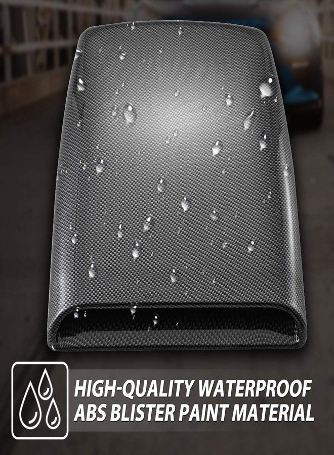 KaTur Universal Car Decorative Air Flow Intake Hood Scoop Vent Turbo Bonnet Cover Carbon Friber - Image 3