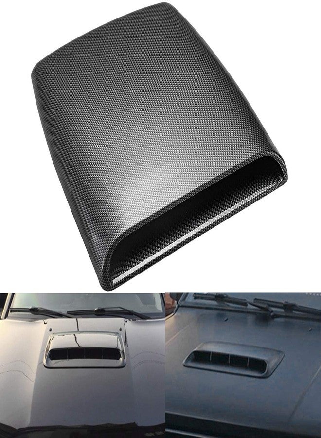 KaTur Universal Car Decorative Air Flow Intake Hood Scoop Vent Turbo Bonnet Cover Carbon Friber - Image 1