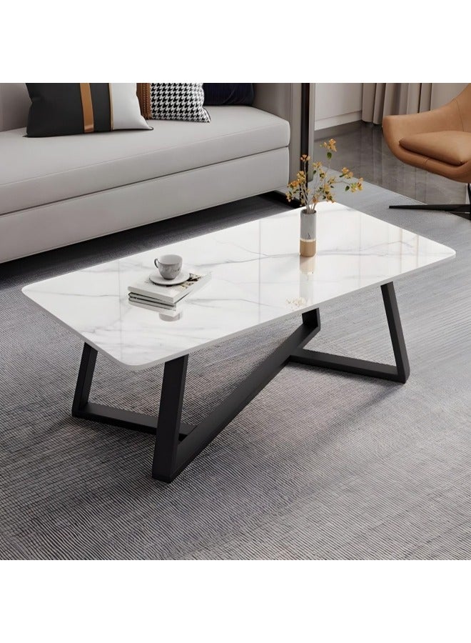 جيجيرو طاولة قهوة، طاولة تخزين كبيرة السعة، طاولة غرفة معيشة بسيطة، طاولة شاي حديثة، وحدة صغيرة، غرفة معيشة مربعة، تصميم طاولة شاي صغيرة بسيطة (رخام أبيض تقليد) - Image 3