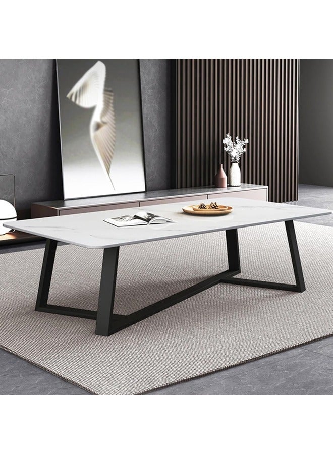 جيجيرو طاولة قهوة، طاولة تخزين كبيرة السعة، طاولة غرفة معيشة بسيطة، طاولة شاي حديثة، وحدة صغيرة، غرفة معيشة مربعة، تصميم طاولة شاي صغيرة بسيطة (رخام أبيض تقليد) - Image 4