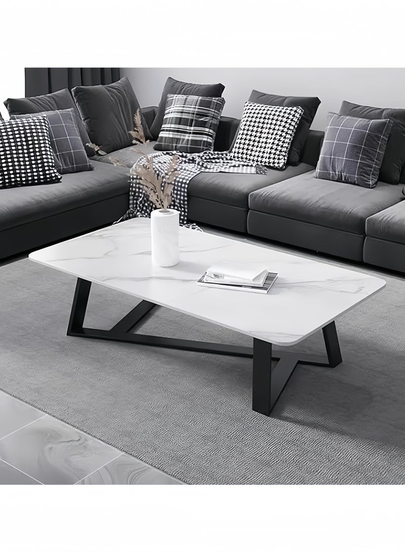 جيجيرو طاولة قهوة، طاولة تخزين كبيرة السعة، طاولة غرفة معيشة بسيطة، طاولة شاي حديثة، وحدة صغيرة، غرفة معيشة مربعة، تصميم طاولة شاي صغيرة بسيطة (رخام أبيض تقليد) - Image 5