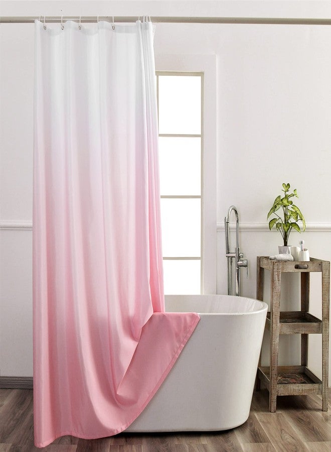YI & ZE Ombre Pink Shower Curtain Sets for Bathroom Accessories Fabric Polyester Waterproof Modern Shower Curtain Liner with 12 Hooks W72xL72 - Image 2