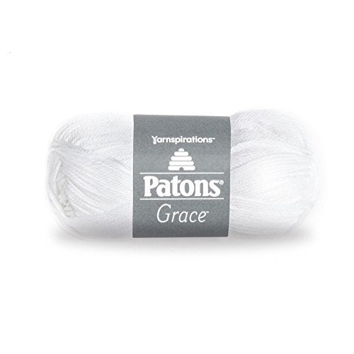 Patons Grace Yarn, 1.75 oz, Snow, 1 Ball - Image 1