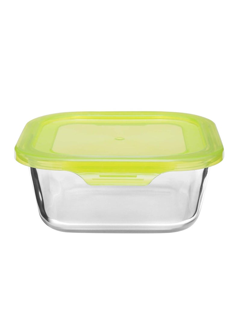 Cutting EDGE Flexi Lid Borosilicate Square Store Safe Storage Lunch Glass Container for Kitchen 2 500ml 800ml Green