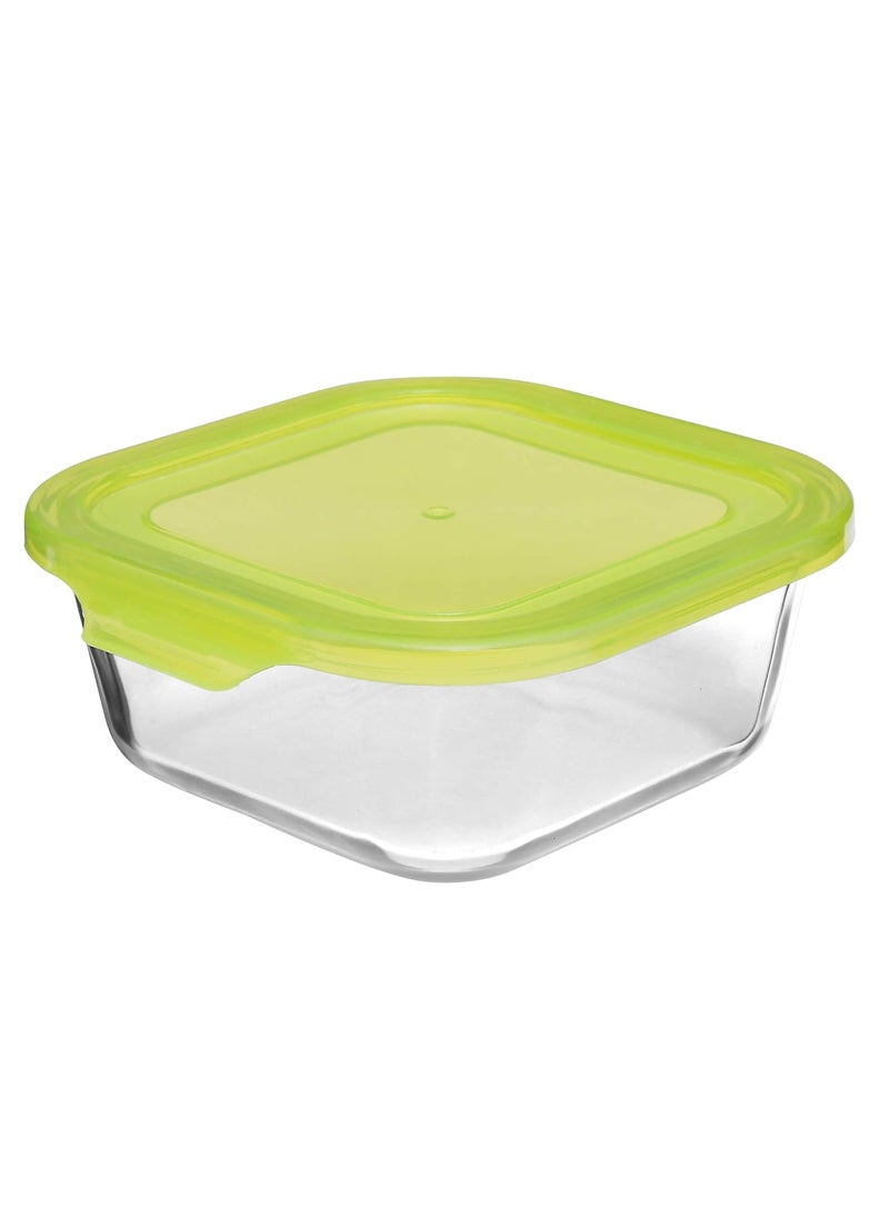 Cutting EDGE Flexi Lid Borosilicate Square Store Safe Storage Lunch Glass Container for Kitchen 2 500ml 800ml Green