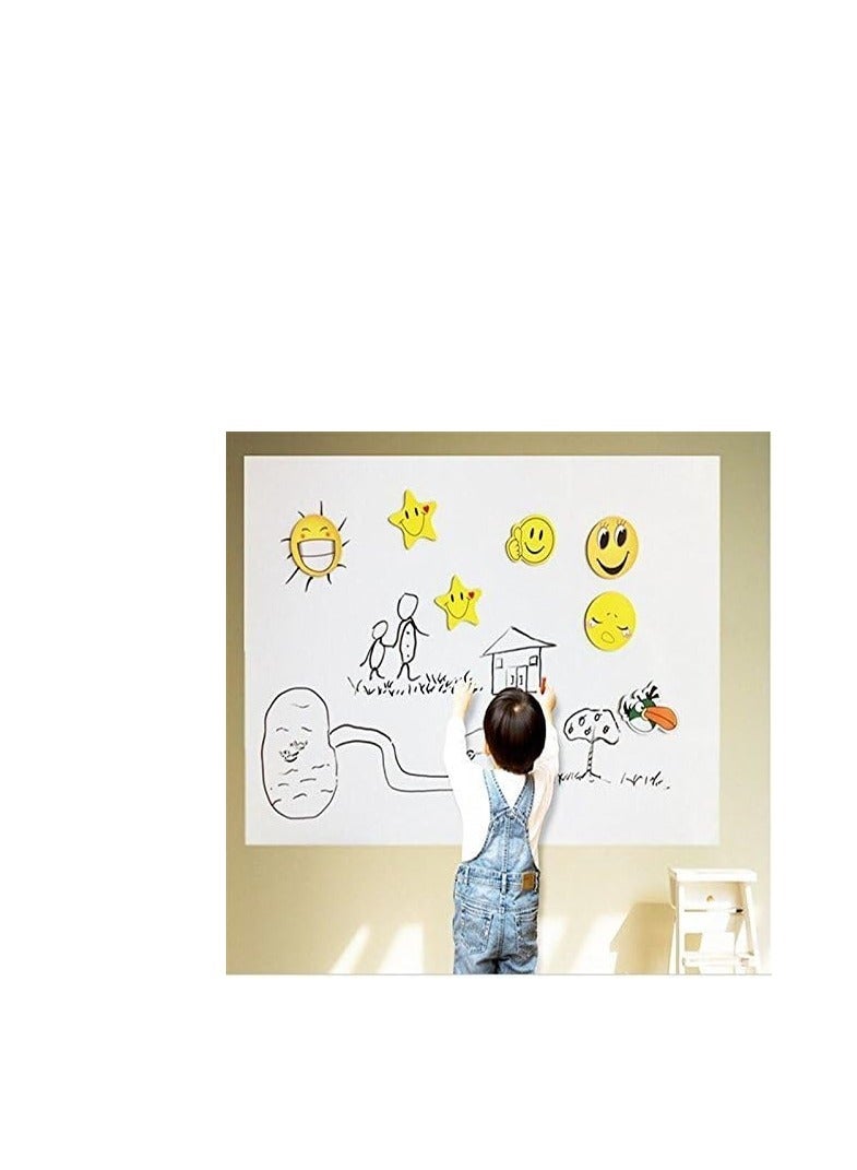 Terabyte 2 Pieces 120 X 90 Cm Non-Adhesive Static Magnetic Smart Paper Board - White - Image 4