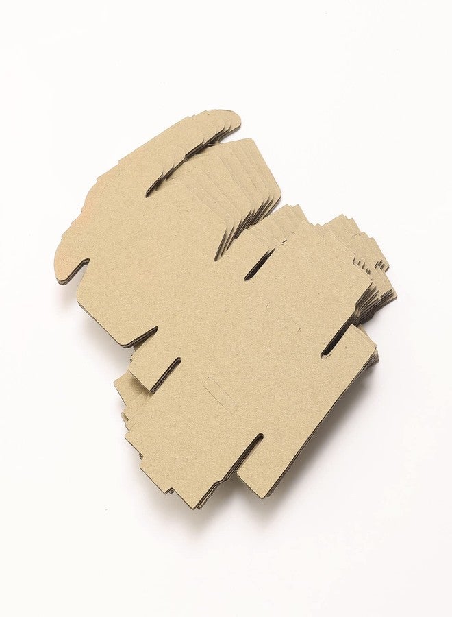 Ellbest 50pcs/Set Kraft Paper Boxes, Mini Shipping Boxes Brown Small Cardboard Boxes for Packing, Jewelry, Crafts, DIY Tiny Items, 2.0 x 2.0 x 0.8 inches Foldable Paper Box - Image 2