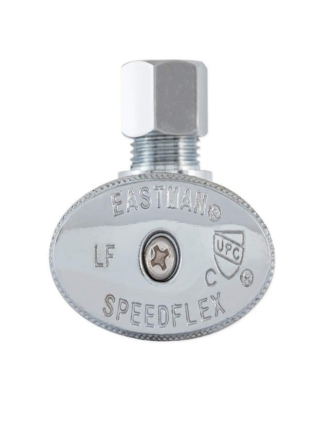Eastman SpeedFlex Quarter-Turn Angle Stop Valve, 3/8 Inch OD Compression x 1/2 Inch Crimp PEX, Chrome Plated, 10727LF - Image 4