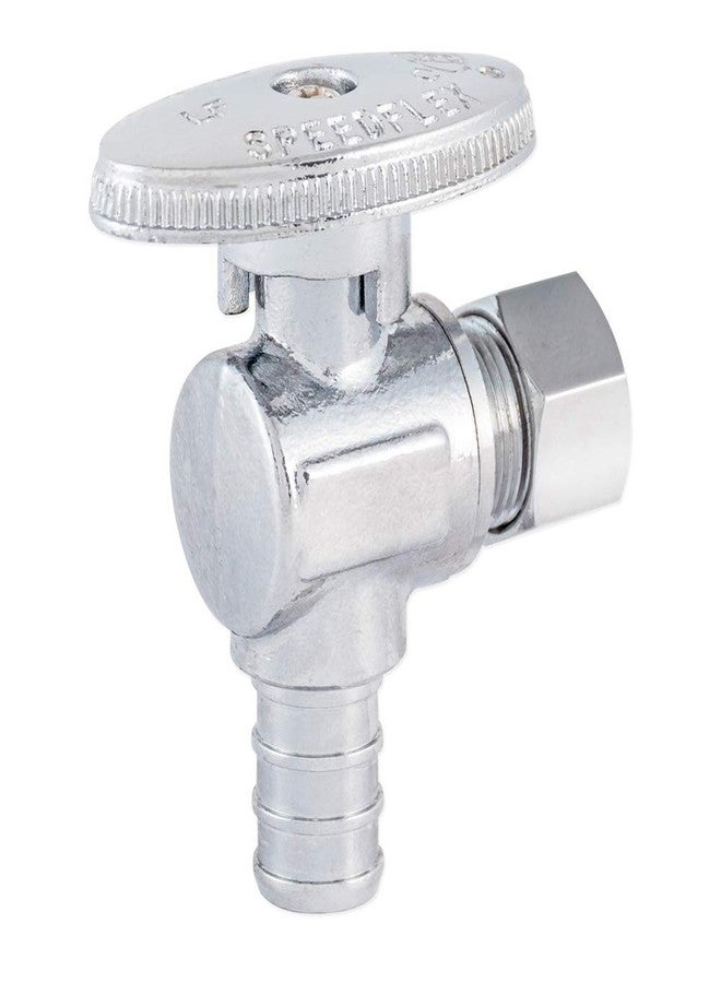 Eastman SpeedFlex Quarter-Turn Angle Stop Valve, 3/8 Inch OD Compression x 1/2 Inch Crimp PEX, Chrome Plated, 10727LF - Image 2