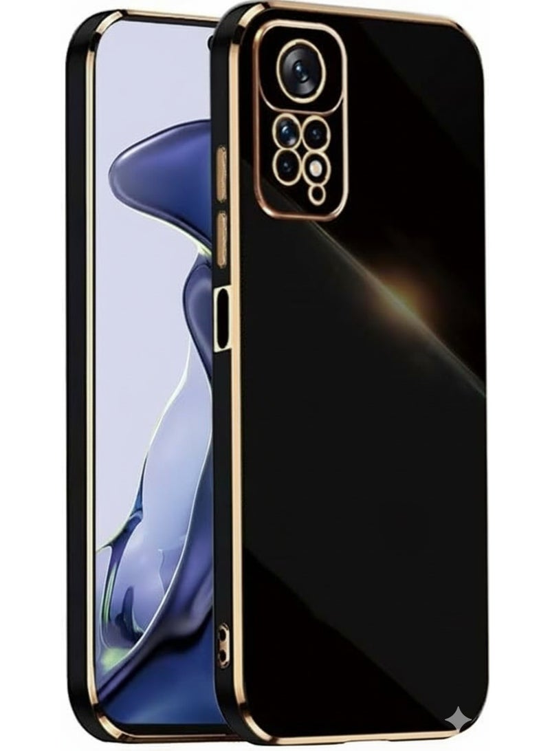 Compatible with Case for Redmi Note 11 Pro/Note 12 Pro(4G) / Note 11E Pro (6.67" Inches), Soft Silicone TPU Case, Gold Frame Design