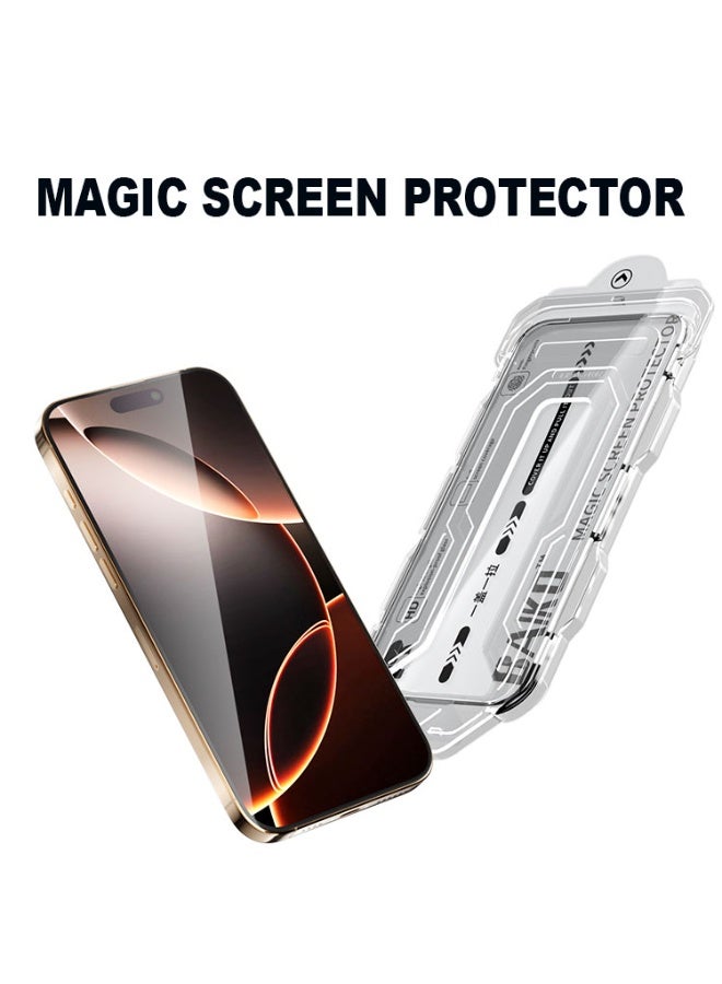 BAIKO 2pcs iPhone 17Pro Privacy Auto-Alignment Screen Protector - Premium Tempered Glass with Dust-Free Installation Box, Anti-Scratch, Oil & Stain Resistant, High Clarity, Bare-Hand Touch Feel - DIY Easy Fix - Image 4