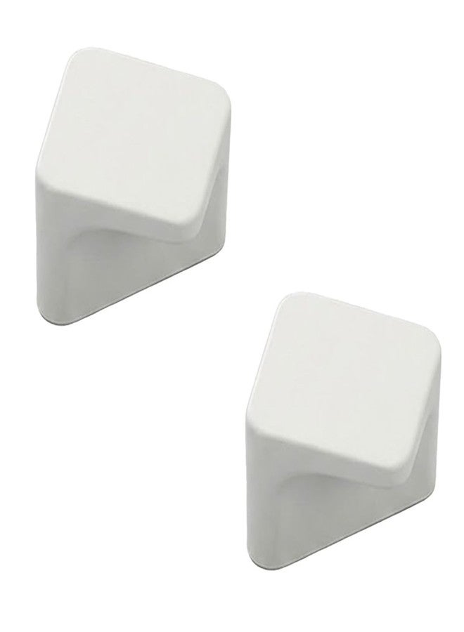 FITTINGO 2 Piece Model 1623 Mini Square Knobs - Premium Zinc Material, Sleek Modern Cabinet Handles for Kitchen, Wardrobe, Dresser, Drawers, Furniture Accessories - White Finish - Image 1