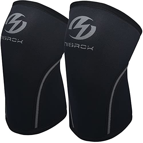 Nisrok Knee Sleeves 1 Pair 7mm Neoprene Compression Knee Braces Great Support for Cross Training Weightlifting Powerlifting Squats Basketball and More Black Medium - Image 2