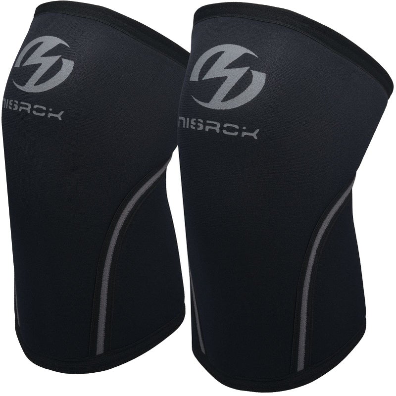 Nisrok Knee Sleeves 1 Pair 7mm Neoprene Compression Knee Braces Great Support for Cross Training Weightlifting Powerlifting Squats Basketball and More Black Medium - Image 3
