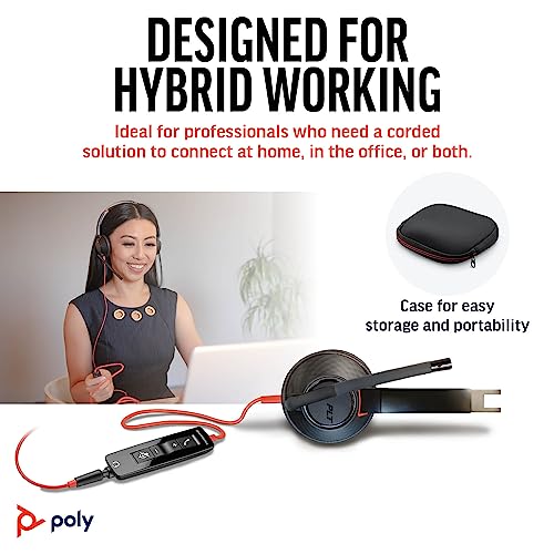 Poly Blackwire 5220 Wired Headset - Flexible Boom Mic - Noise Cancelling Headphones with Mic - USB-C, USB-A, 3.5mm - Ergonomic Over-Ear Design - Works with Microsoft Teams, Zoom - Work from Home - Image 2