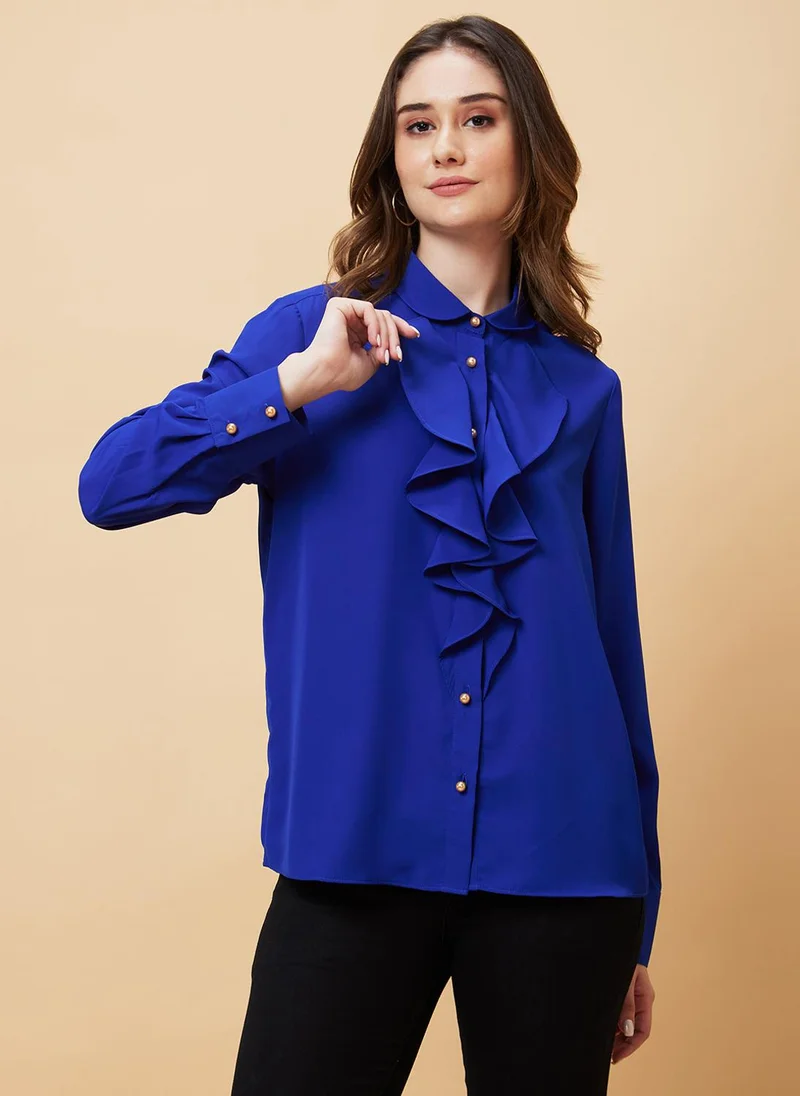 globus Globus Women Ruffled Shirt Style Top