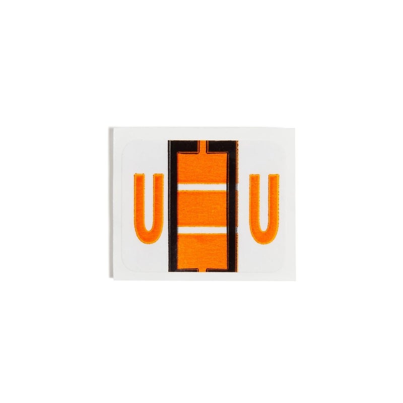 Smead BCCR Bar-Style Color-Coded Alphabetic Label, U, Label Roll, Light Orange, 500 Labels per Roll, (67091) - Image 4