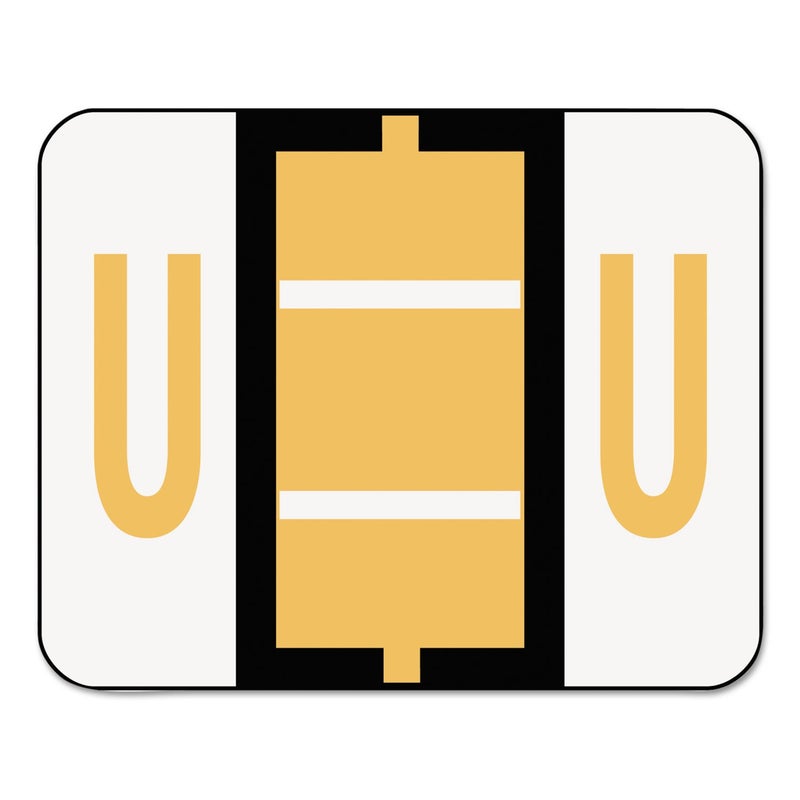 Smead BCCR Bar-Style Color-Coded Alphabetic Label, U, Label Roll, Light Orange, 500 Labels per Roll, (67091) - Image 1