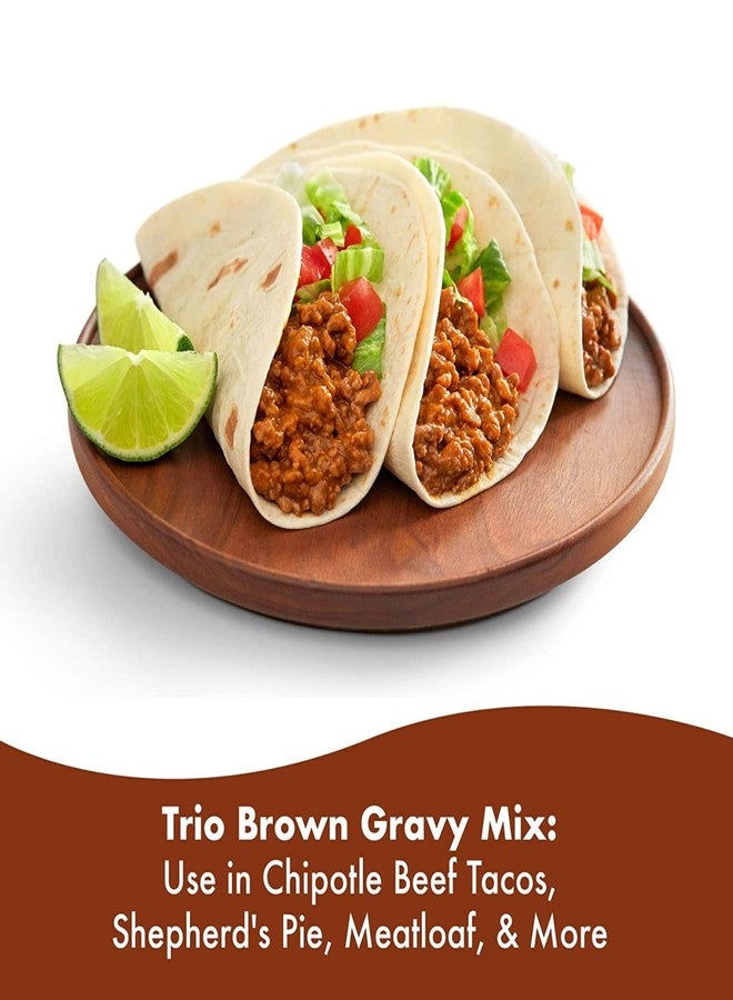 Trio خلطة صلصة اللحم البني الثلاثية، صلصة اللحم البني، أطعمة منخفضة الصوديوم، أضف الماء فقط، كيس 16 أونصة - Image 3