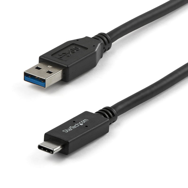 StarTech.com USB to USB C Cable - 3 ft / 1m - 10 Gbps - USB-C to USB-A - USB 2.0 Cable - USB Type C (USB31AC1M),Black - Image 1