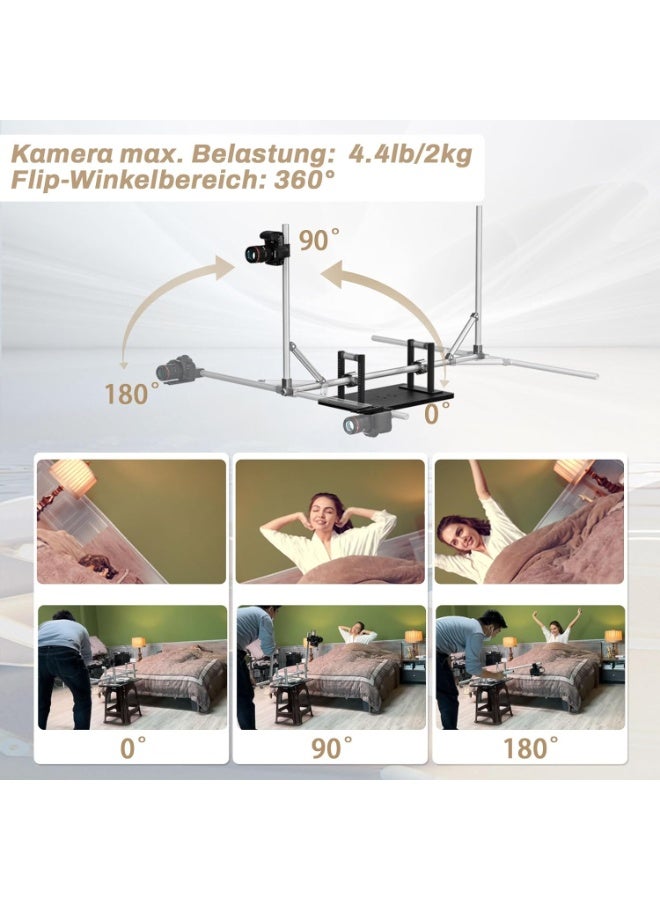 RAUBAY 360SA 360 Degree Spinner Extension Kit (Lite Version) – Flip Shooting Kit With Camera Quick-Release Plate & Phone Holder, For Portrait, Product & Scene Photography. - Image 4