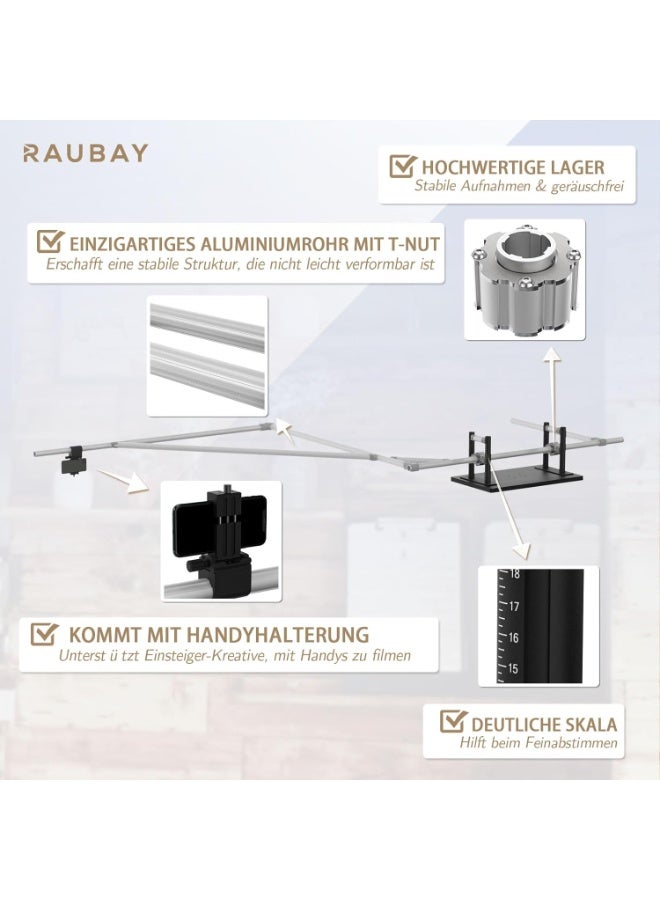 RAUBAY 360SA 360 Degree Spinner Extension Kit (Lite Version) – Flip Shooting Kit With Camera Quick-Release Plate & Phone Holder, For Portrait, Product & Scene Photography. - Image 2