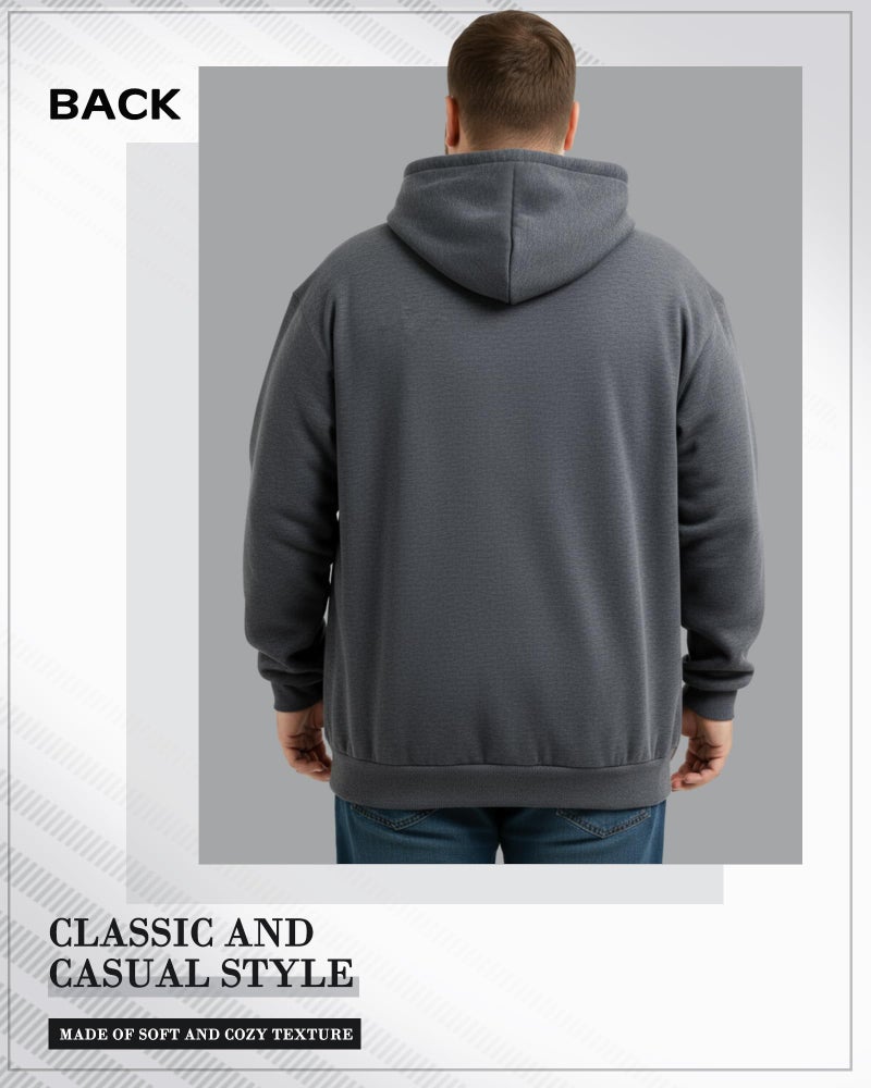 Chicingyou 2 Pcs Men's Big and Tall Lightweight Fleece Full-zip up Hoodie Jacket Loose Fit Sweatshirt Jacket with Pocket(2xl,Black,Gray) - Image 5