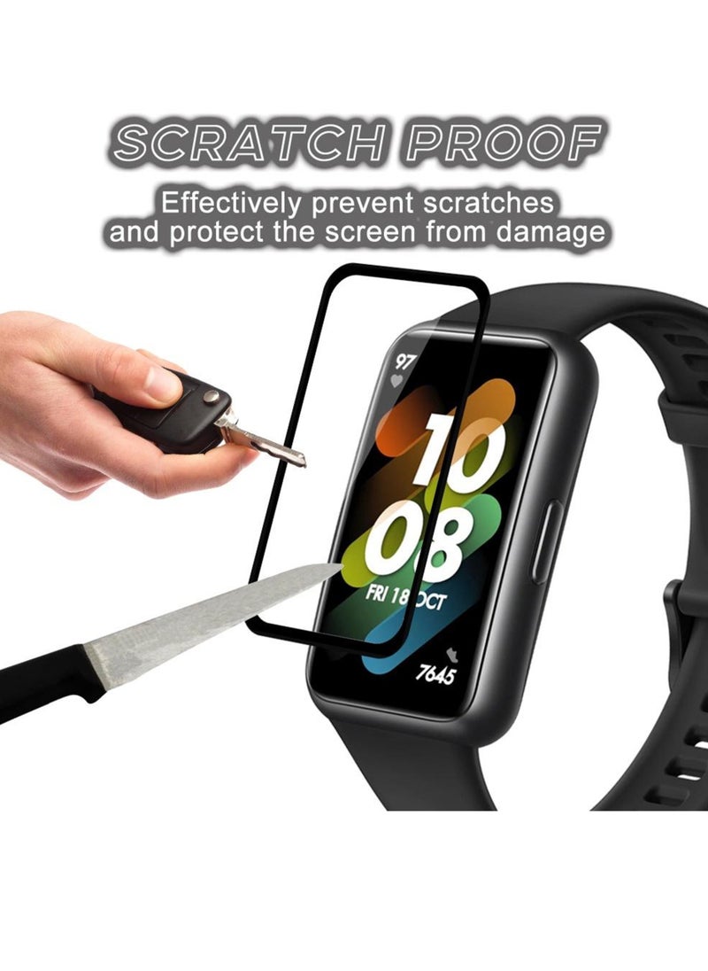Generic For Huawei Band 7 Ceramic Explosion Proof 3D Curved Screen Protector Black  - Image 2