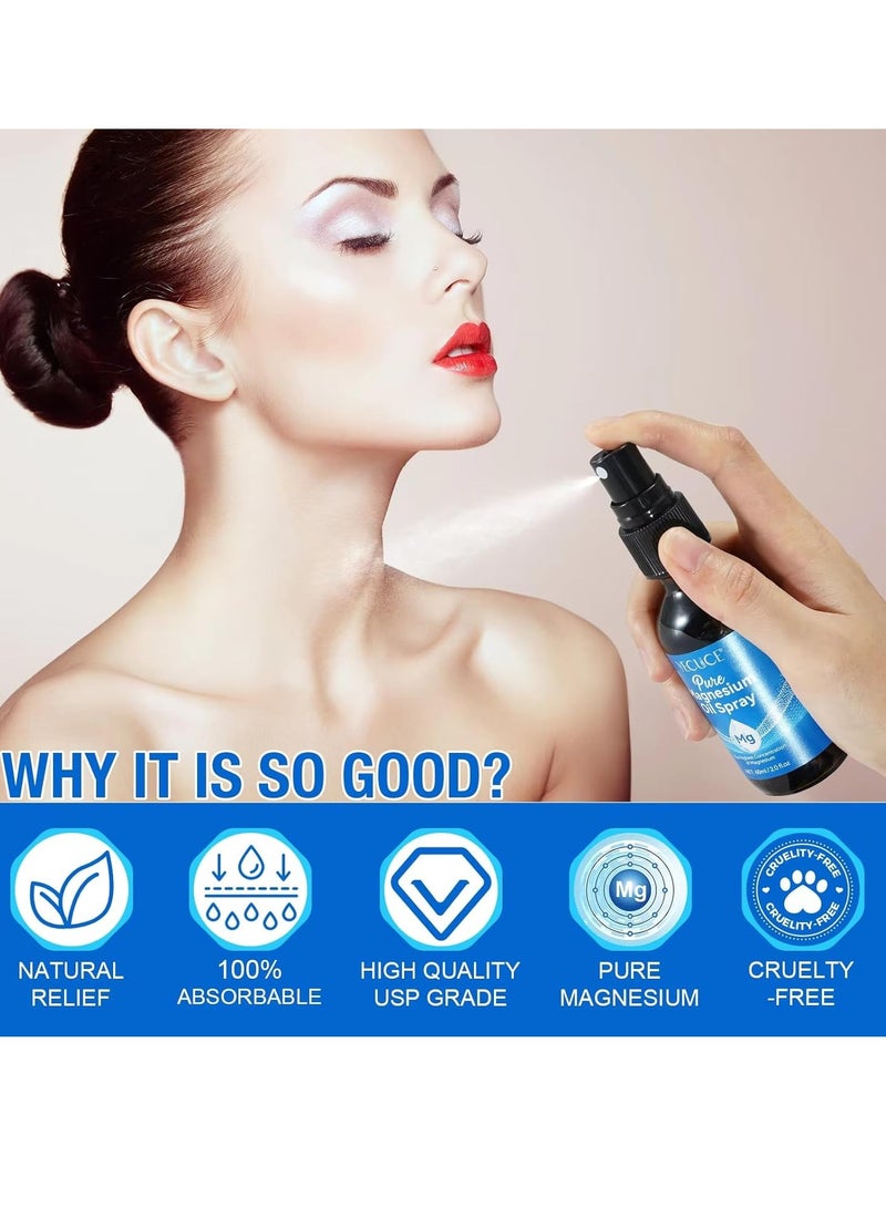 Yecuce 60ml Pure Magnesium Oil Spray Natural Body Oil Spray for Better Sleep Relief and Relaxation Relieve Muscle Tension Organic Magnesium Oil Spray for Feet Magnesium Spray - Image 5