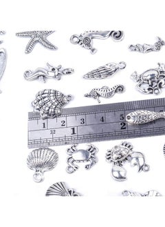 BronaGrand BronaGrand 40 Pieces Mixed Antique Silver DIY Ocean Fish & Sea Creatures Charms Pendants for Making Bracelet and Necklace  - Image 3