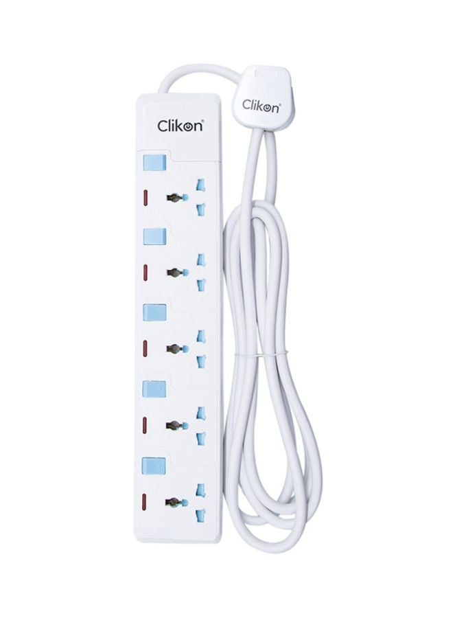 Clikon 5-Way Extension Socket White/Blue 5meter - Image 3