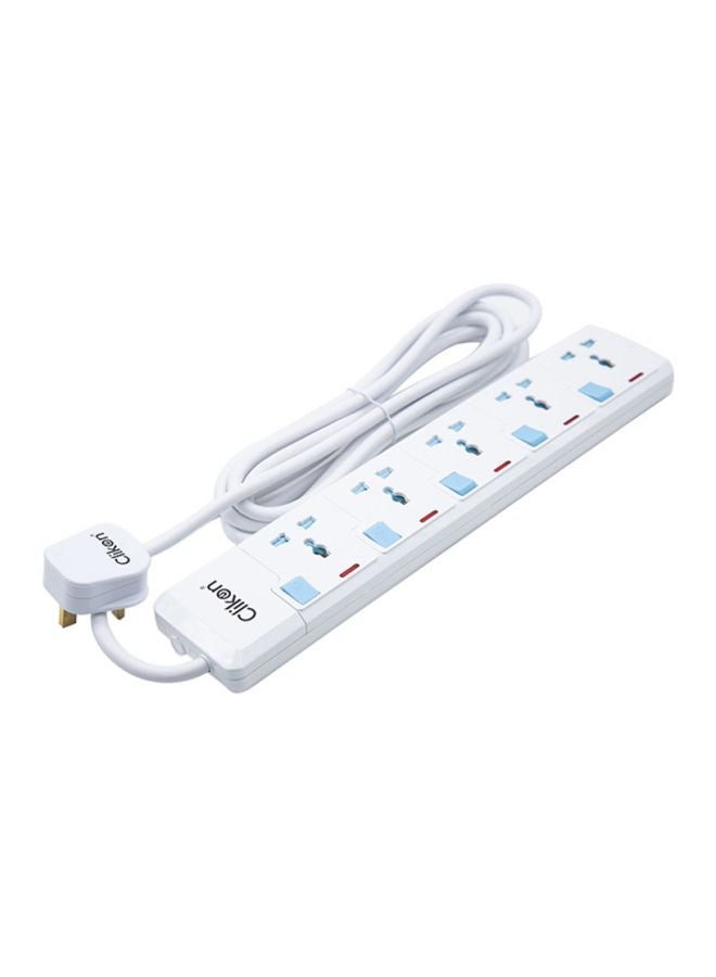 Clikon 5-Way Extension Socket White/Blue 5meter - Image 2