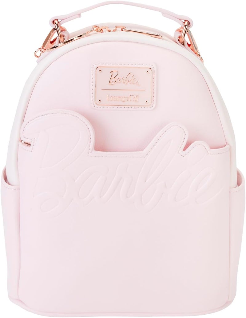Loungefly Loungefly Barbie Rose Gold Logo Convertible Backpack Chic Style on the Go - Image 1