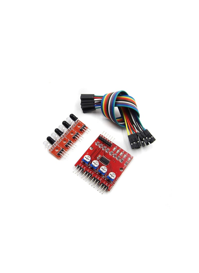 Generic - 4 Channel Infrared Tracking Sensor Module IR Line Patrol Smart Car Compatible with Arduino - Image 1