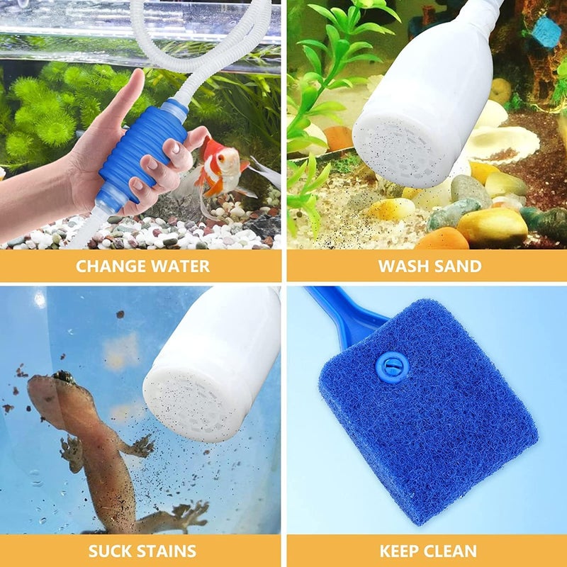 VAYINATO ® Aquarium Fish Tank Water Changing & Gravel Cleaning Syphon and Fish Tank Blue Algae Cleaner Sponge by Petzlifeworld - Image 3