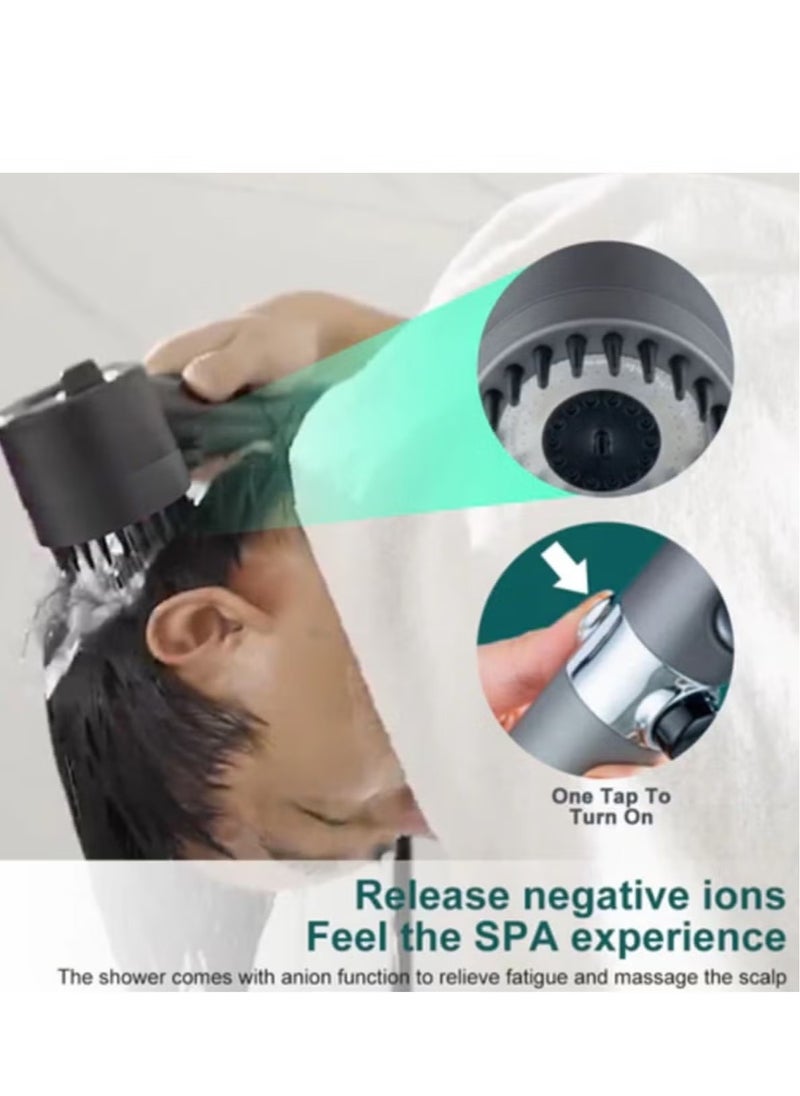 TIGER - Shower Head with Handheld – High Pressure 3 Spray Mode Showerhead with On/Off Valve, Adjustable Handheld Shower for Bathrooms, Ideal for Adults, Children, and Pets, Easy to Install, Chrome Finish – Comfortable, Versatile, and Efficient Water Flow - Image 1