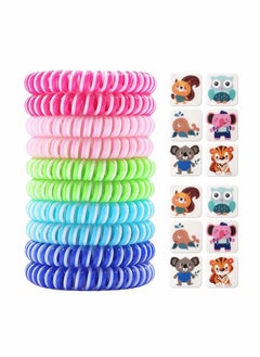 Excefore Mosquito Repellent Bracelets, Mosquito Repellent Stickers, Kids Reusable Mosquito Repellent Wristbands for Kids Adults, Last Up to 350Hrs, 10 Pcs Bands + 12 Pcs Mosquito Repellent Stickers  - Image 1
