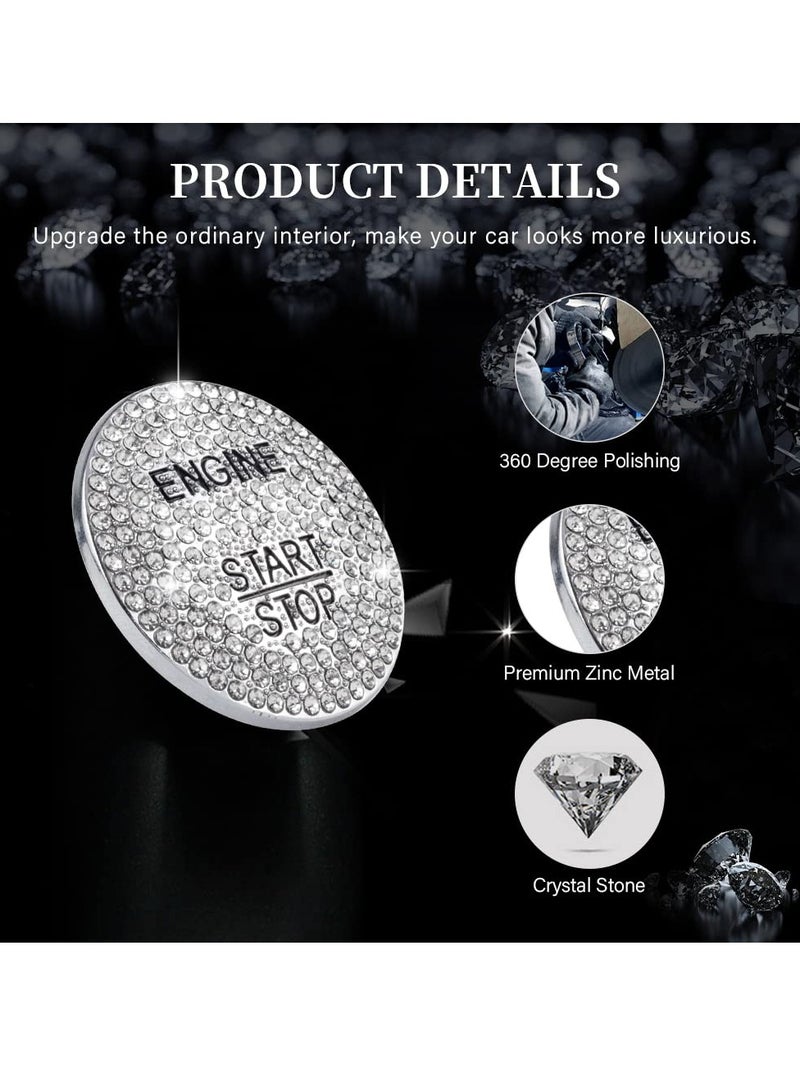 SYOSI Suitable for Mercedes-Benz Interior Accessories Bling Engine Start Stop Button Cover Ignition Button Cap Metal Decal Sticker for C E S M CLA CLS GLA GLC GLE GLK GLS Class - Image 4