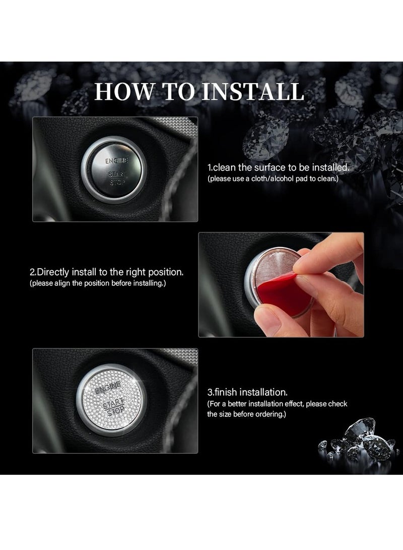 SYOSI Suitable for Mercedes-Benz Interior Accessories Bling Engine Start Stop Button Cover Ignition Button Cap Metal Decal Sticker for C E S M CLA CLS GLA GLC GLE GLK GLS Class - Image 5