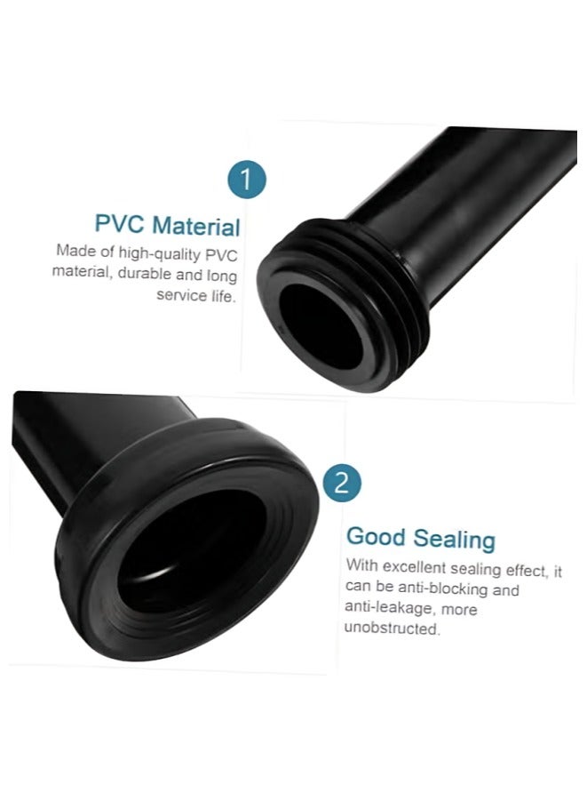 50cm Concealed Flush Extension for Wall-Mounted Toilet, Straight Flush Pipe Made of Easy-to-Clean PVC and Attractive Black Color - Image 3