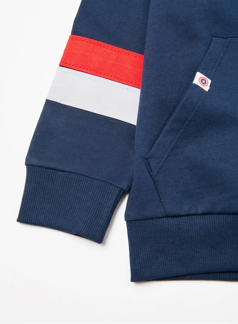 Zippy Zippy Captain America Cotton Jacket With Hood For Boys