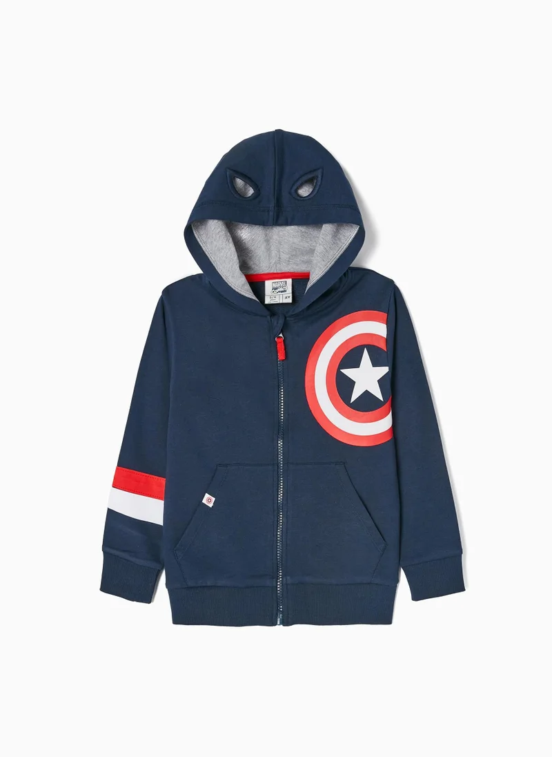 Zippy Zippy Captain America Cotton Jacket With Hood For Boys