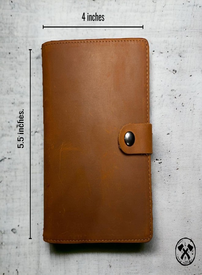 Lumberjack Plaid Genuine Leather AirTag and Moto Tag Passport Holder and Wallet for Men and Women RFID Blocking for Secure Traveling and Documentation Organizer (Brown) - Image 4