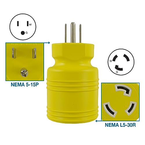 Conntek 30222-YW 15A to L5-30R Plug Adapter,Yellow - Image 2