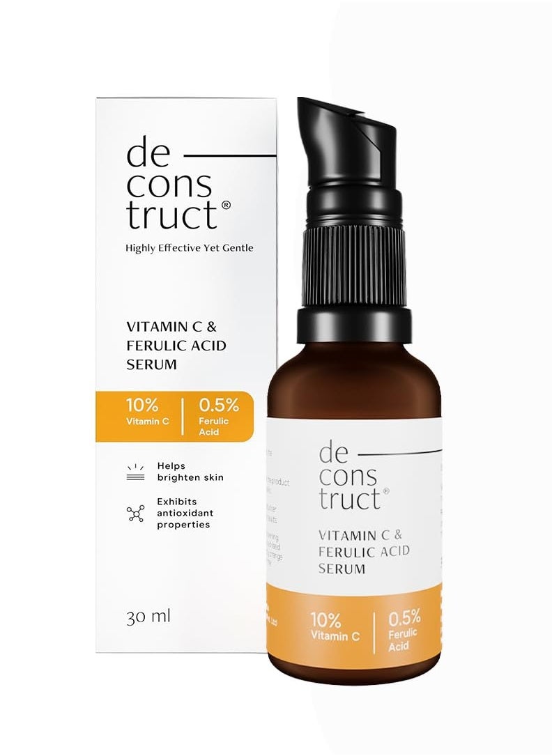 Deconstruct 10% Non-Irritating Vitamin C Face Serum For Glowing Skin|10% Vitamin C + 0.5% Ferulic Acid|Water Based Serum|Highly Stable Vitamin C Face Serum For Women And Men|Beginner Friendly|30 Ml  - Image 1