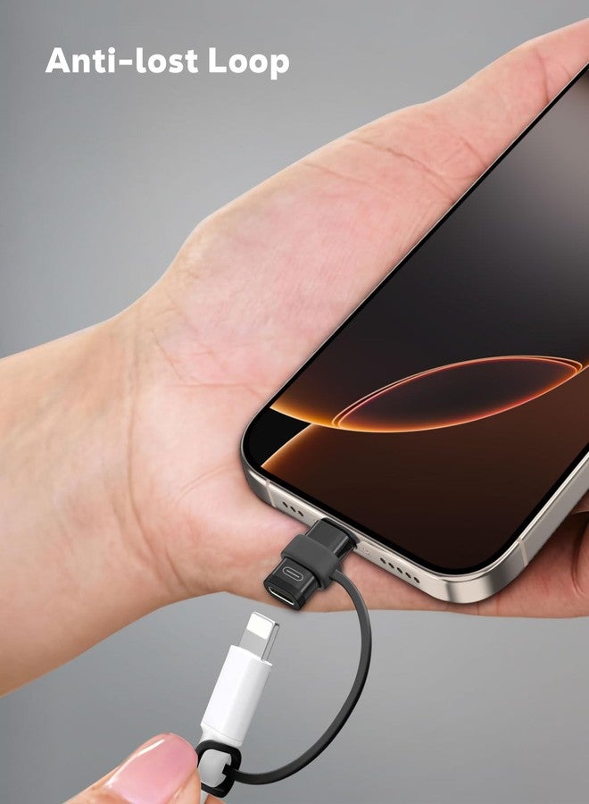 MoKo 36W Lightning to USB C Adapter for iPhone 17 Air 16 15 Pro Max Plus Galaxy,iPad -NOT for EarPods/Headphones/OTG, 4Pack USB-C to Lightning Adapter ONLY for Fast Charging/Data Sync, Black - Image 5