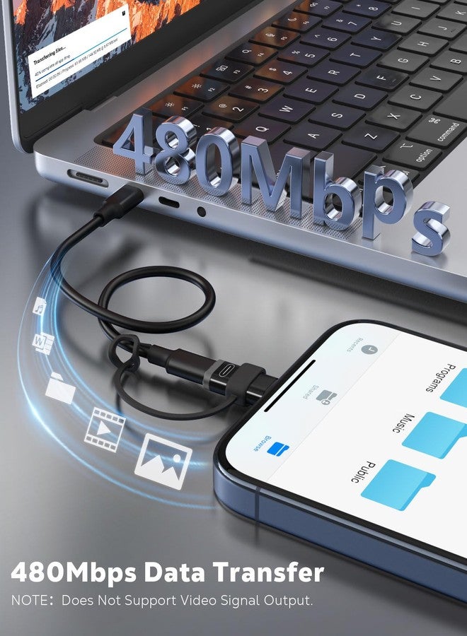 MoKo 36W Lightning to USB C Adapter for iPhone 17 Air 16 15 Pro Max Plus Galaxy,iPad -NOT for EarPods/Headphones/OTG, 4Pack USB-C to Lightning Adapter ONLY for Fast Charging/Data Sync, Black - Image 4