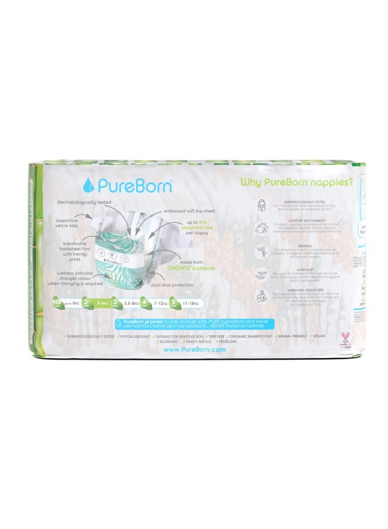 PureBorn Organic Diapers Size-2 3-6kg Single Pack Pineapple Print 32 Diapers  - Image 2