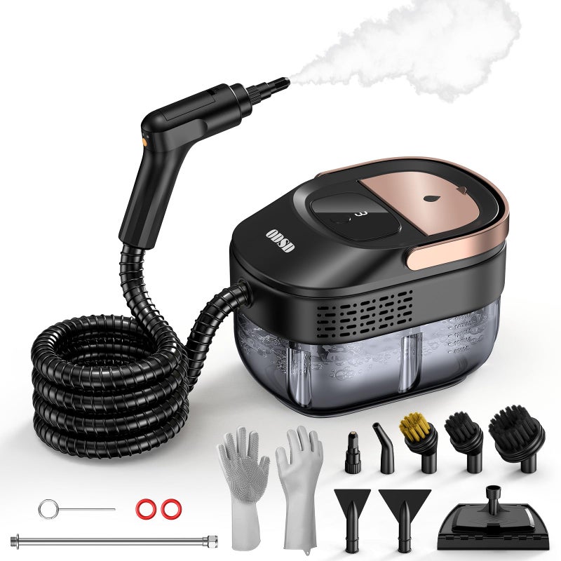 ODSD Steam Cleaner for Home & Car, 3-Level Adjustable Steamer for Cleaning, 15s Heat-Up & 1.6L Large Tank, Handheld Steam Cleaner for Car Detailing, Home, Tile, Grout,Furniture with 15pcs Accessories - Image 1